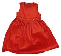 Červené zamatové šaty s kvetmi C&A