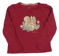 Rubínové triko s veverkou Primark