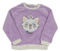 Lila plyšová mikina s kočičkou Marií Disney