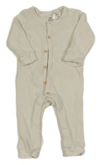 Smetanový žebrovaný overal H&M