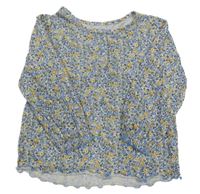 Bílo-modro-žluté květované triko Primark