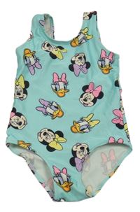 Světlemodré jednodílné plavky s Minnie a Daisy H&M