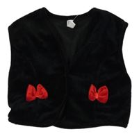 Čierna zamatová vesta s mašľami