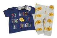 Nové - 2set - Tmavomodré tričko s nápisom a lvíčkem + tepláky s lvíčky Pep&Co