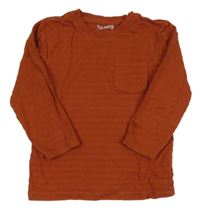 Rezavé žebrované triko Nutmeg