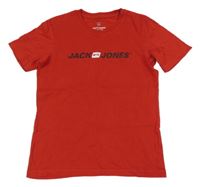 Červené tričko s logom Jack & Jones