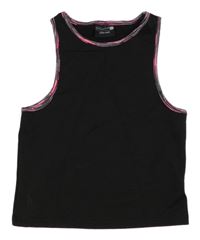 Čierno-sivo-ružový rebrovaný športový crop top Ergeenomixx