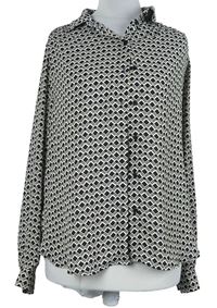 Dámská černo-smetanová vzorovaná halenka H&M
