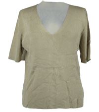 Dámske béžové rebrované pletené tričko Viyella