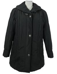 Dámský černý šusťákový žebrovaný zimní kabát Barbara Lebek