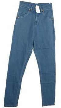 Nové - Dámské světlemodré skinny rifle s vysokým pasem 