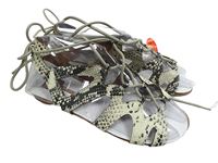 Nové - Dámské černo-bílé vzorované páskové šněrovací sandály New Look vel. 37