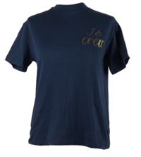 Dámské tmavomodré tričko s nápisem Trendyol 