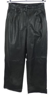 Dámské černé koženkové kalhoty Bershka 
