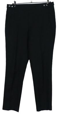 Dámske čierne vzorované nohavice s pukmi F&F