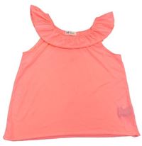 Neónově ružový top s volánikom H&M