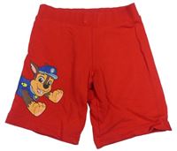 Červené teplákové kraťasy s PAW PATROL 
