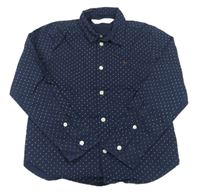 Tmavomodrá bodkovaná á košeľa H&M