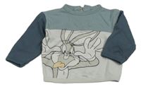 Bielo-modrošedá mikina s Bugs Bunnym C&A