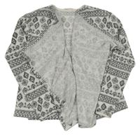 Bielo-čierny vzorovaný pletený cardigan H&M