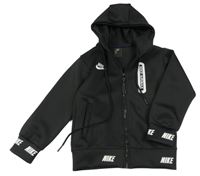 Čierna thermo prepínaci mikina s potlačou a kapucňou Nike