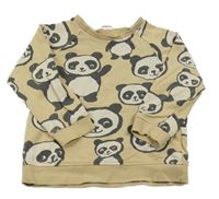 Béžová mikina s pandami H&M
