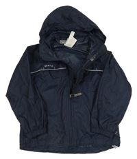 Tmavomodrá šušťáková nepromokavá bunda s kapucňou Quechua