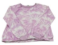 Růžovo-bílá batikovaná mikina Tu