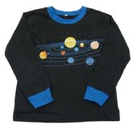 Černo-modré triko s planetami 