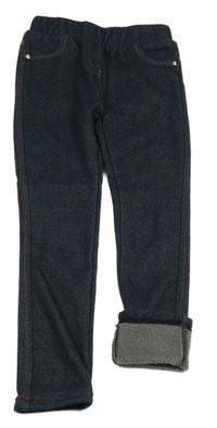 Tmavomodré melírované zateplené tregíny Topolino