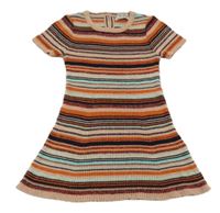 Farebné pruhované pletené šaty Next