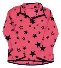 Neónově ružová fleecová mikina s hviezdami C&A