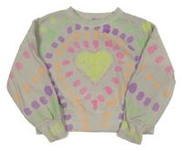 Šedo-barevná crop mikina se srdíčkem Next