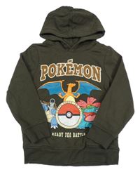 Tmavošedá mikina s Pokémony a kapucí C&A