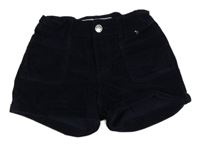 Tmavomodré manšestrové kraťasy Denim Co.