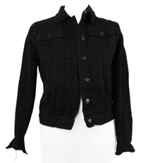 Dámska čierna rifľová crop bunda Boohoo