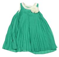 Zelené plisované šaty s kvetmi zn. H&M