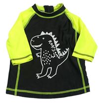 Čierno-neónově žlté UV tričko s dinosaurom George
