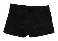 Čierne žíhané bavlnené kraťasy H&M