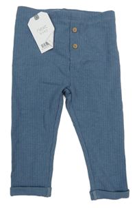 Nové - Modré žebrované tepláky s knoflíky Next