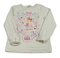 Smetanové triko s holčičkou Topolino 