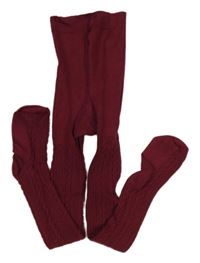 Vínové vzorované punčocháče