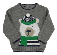 Šedý svetr s medvědem George