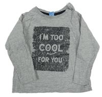 Sivé tričko s nápisom DopoDopo