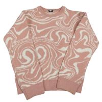 Starorůžovo-biely vzorovaný sveter Peacocks