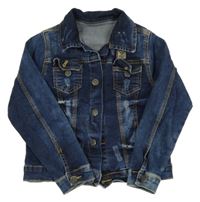 Tmavomodrá tepláková riflová bunda  Armani Jeans