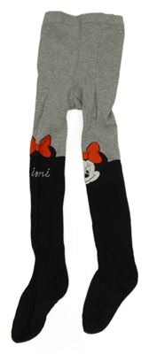 Šedo-černé punčocháče s Minnie