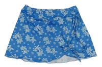 Modro-biela kvetovaná plavková sukňa