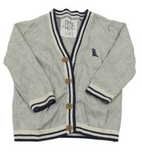 Sivý prepínaci sveter s tmavomodrým lemem a dinem, F&F