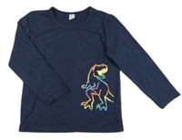 Tmavomodré tričko s dinosaurom Shein